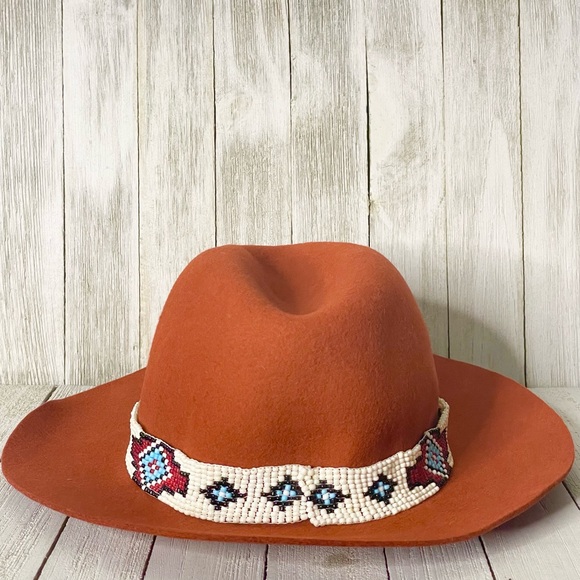 LOVELY BIRD San Miguel Aztec Beaded Band Wool Fedora Hat main image 10